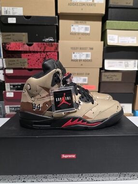 Jordan 5 Retro x Supreme Desert Camo 824371-201 Men's Sneaker